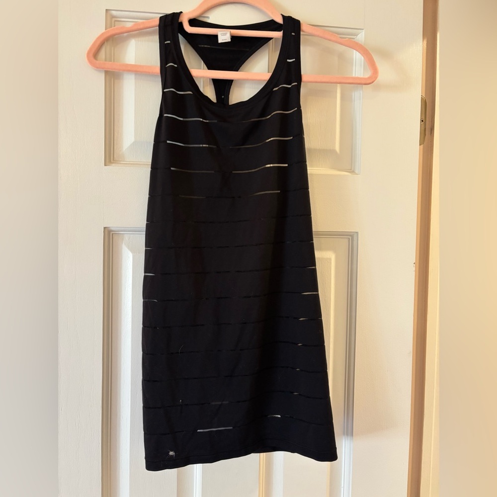 Athleta Black Striped Tank Top